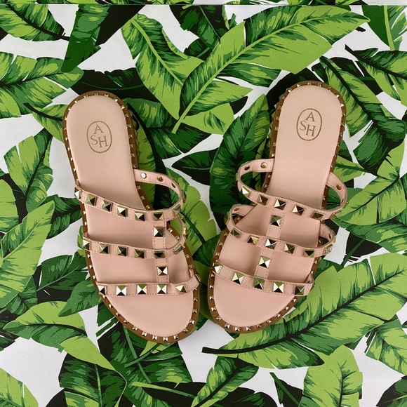 Ash Shoes - ASH Nude Studded Caged Sandals